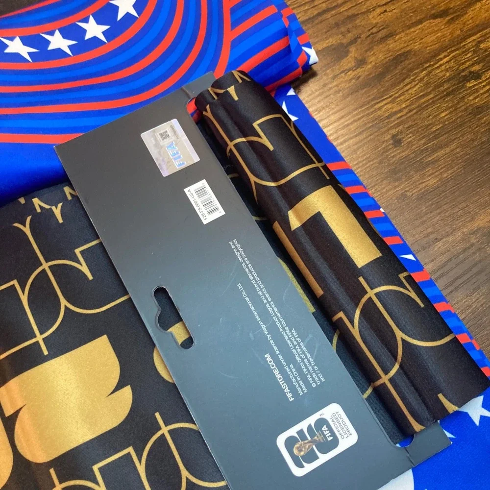 FIFA World Cup 2026 Fan Scarf Set 2 Pack US CAN MEX Soccer Black Blue Fringe NEW